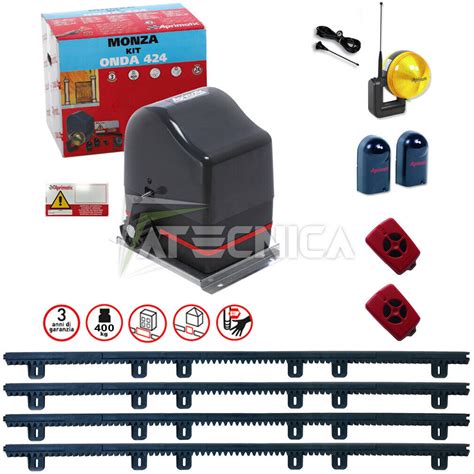 Kit Motore Cancello Scorrevole APRIMATIC MONZA ONDA 424 24V 4mt Di