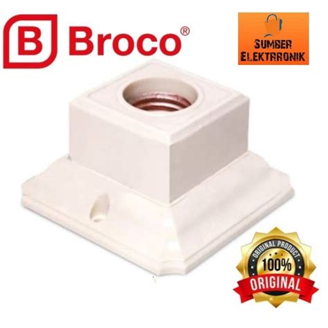 Jual Broco Fitting Lampu Plafon Segi Ceiling Lamp Holder 1210 Cream