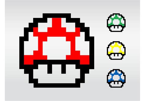 Super Mario Mushrooms 68770 Vector Art at Vecteezy