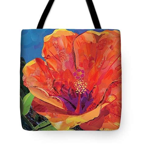 Orange Hibiscus Tote Bag Hibiscus Upcycle Tote Totes Etsy Magazine