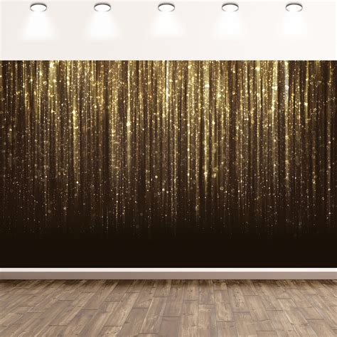 6x4ft Black Gold Backdrop For Adult Kids Birthday Party Photo Backdrop