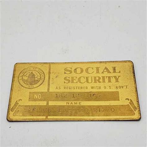 Metal Engraved Social Security Card Facsimile Fra