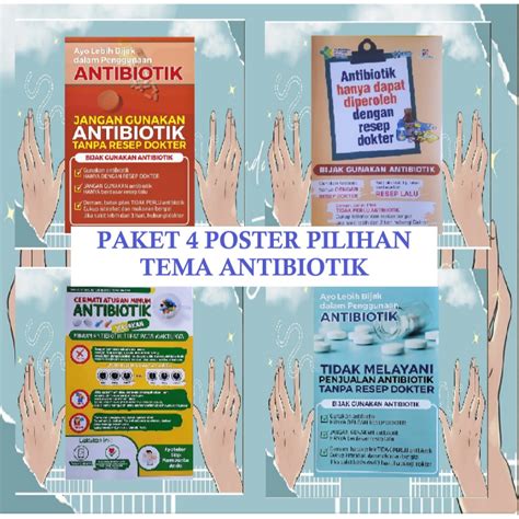 Jual Paket 4 Poster Pilihan Poster Farmasi Tema Antibiotik Poster