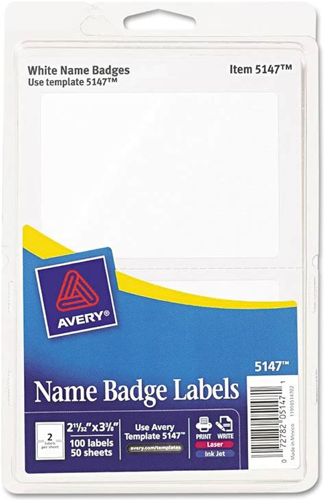 AVE5140 Avery 5140 Printable Self Adhesive Name Badges 53 OFF