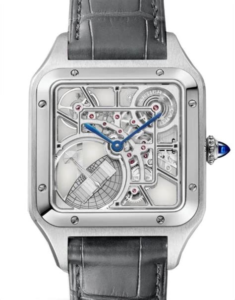 Cartier Santos Dumont Micro Rotor Skeleton Large Stainless Steel