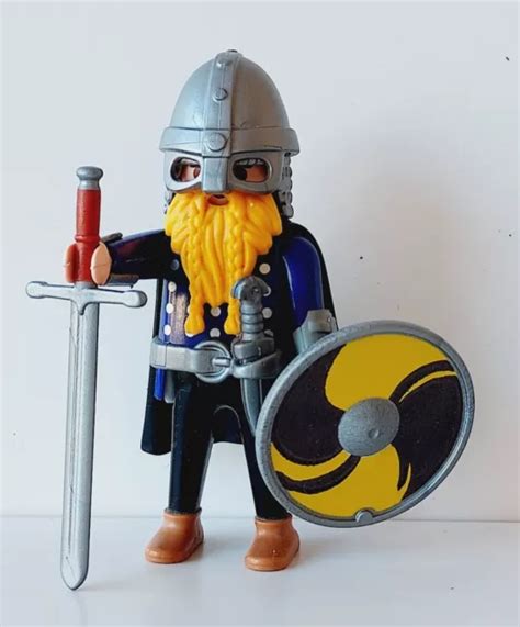 PLAYMOBIL GUERRIER VIKING GAULOIS BARBARE CELTE Épée Bouclier Barbe