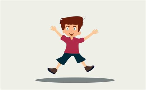 Vector Happy Boy Jumping Cartoon Character 28856795 Vector Art At Vecteezy