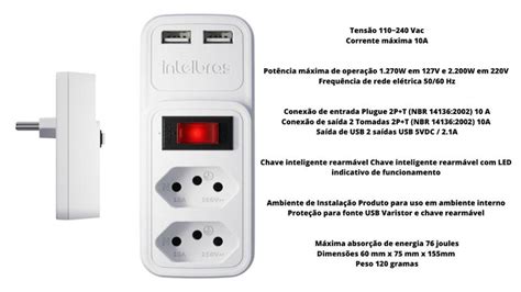 Adaptador Carregador Branco Tomadas Usb Dupla Eac Intelbras