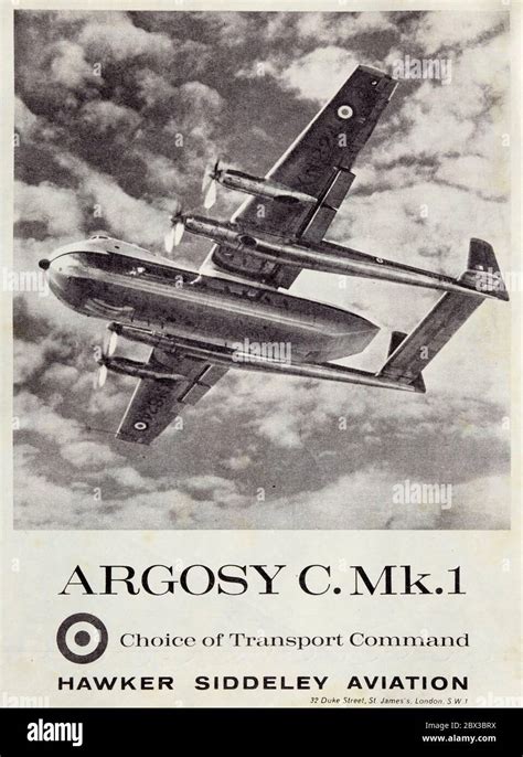 Vintage Advertisement For The British Hawker Siddeley Argosy C Mark 1