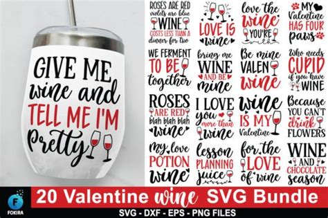 Valentine Wine Svg Bundle Graphic By Fokira · Creative Fabrica