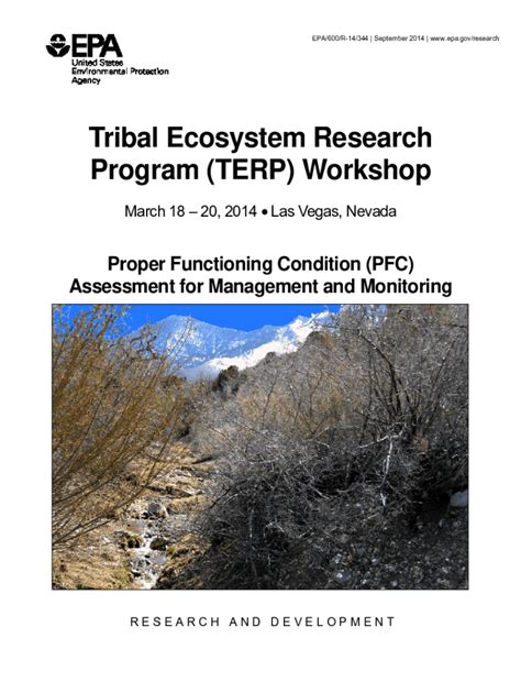 Fillable Online Cfpub Epa Tribal Ecosystem Research Program Terp