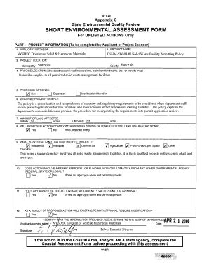 Fillable Online Dec Ny Short Environmental Assessment Form New York