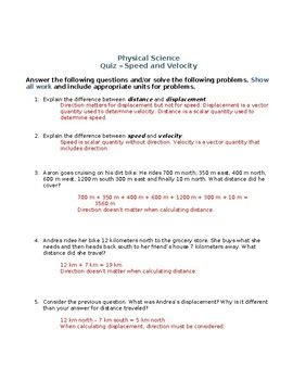 Speed and Position Time Graphs Quiz by Abbi Roehrborn | TpT