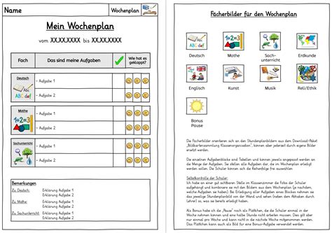 Vorlage F R Einen Wochenplan Gpaed De