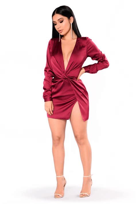 Sugar Free Dress Burgundy Fashion Nova Dresses Fashion Nova