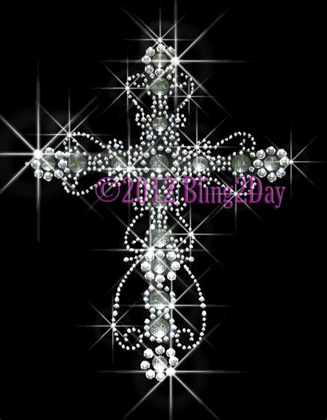 Elegant Cross Iron On Cross Rhinestone Transfer By Blingplaza