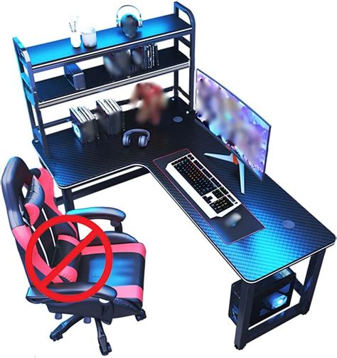 L Shaped Desk L Shaped Gaming Desk With Storage Double Home