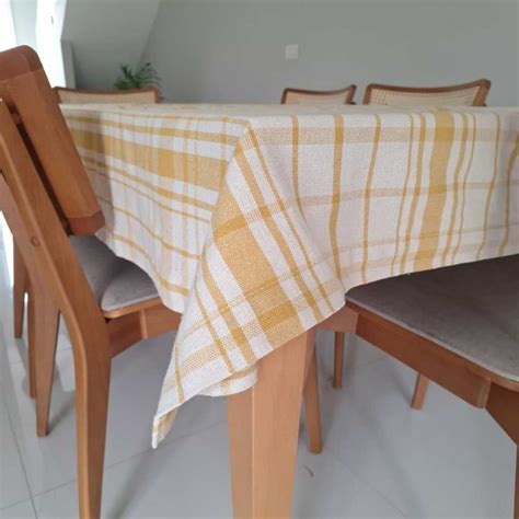 Toalha De Mesa Xadrez Amarelo