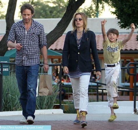 Tea Leoni with her Ex-husband David Duchovny and Their Son Kyd Spend ...