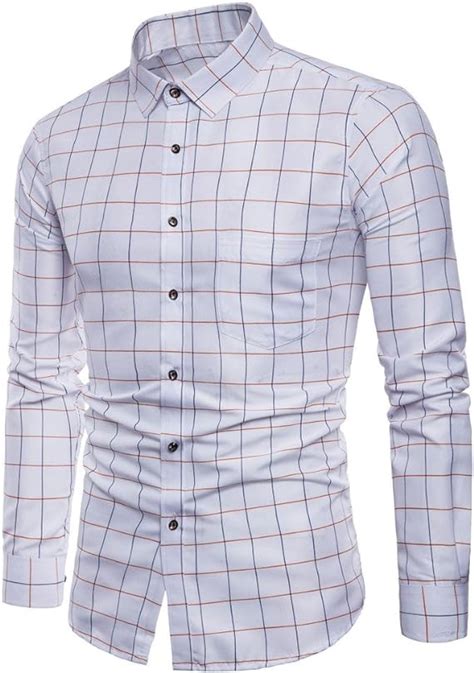 Hellosay Camisa De Manga Larga Para Hombre Estilo Oxford Formal A