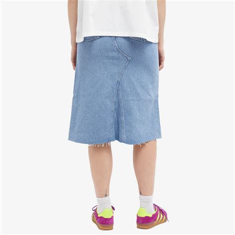 Ganni Denim Midi Skirt Light Blue Stone End Au