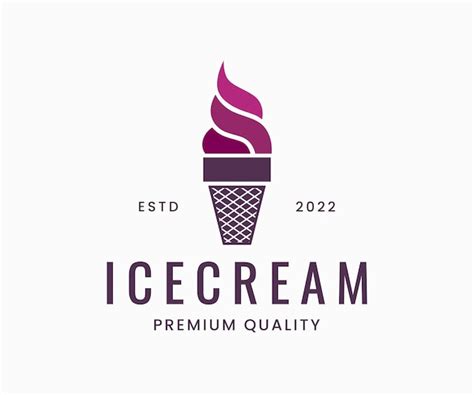 Plantilla De Vector De Diseño De Logotipo De Helado Vector Premium