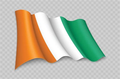 Premium Vector 3d Realistic Waving Flag Of Ivory Coast