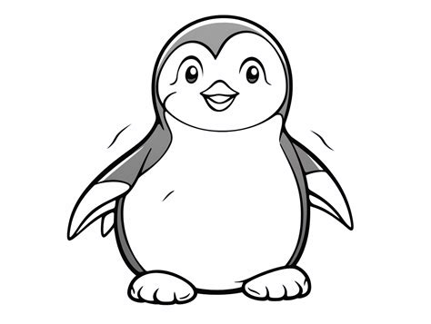 Fluffy Penguin Coloring Page Coloring Page