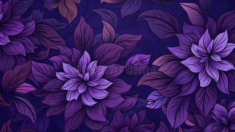 Background of Illustrated Dark Purple Flowers. Creative Wallpaper Stock ...