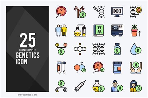 Premium Vector Genetics Lineal Color Icon Pack Vector Illustration