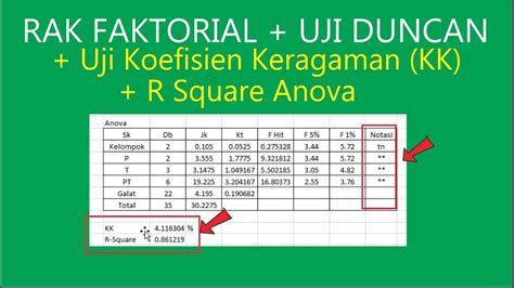 Tutorial Rak Faktorial Dengan Uji Lanjut Duncan Youtube