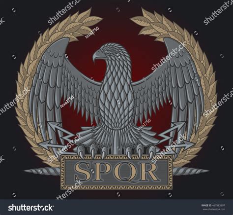 Emblem Roman Legion Eagle On Background Stock Vector (Royalty Free ...