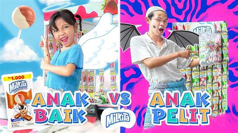 ANAK BAIK VS ANAK PELIT JUAL PERMEN LOLIPOP MILKITA DRAMA PARODI