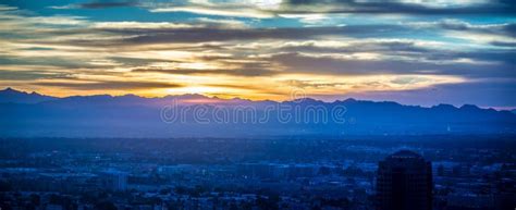 Early Morning Sunrise Over Valley of Fire and Las Vegas Stock Photo ...