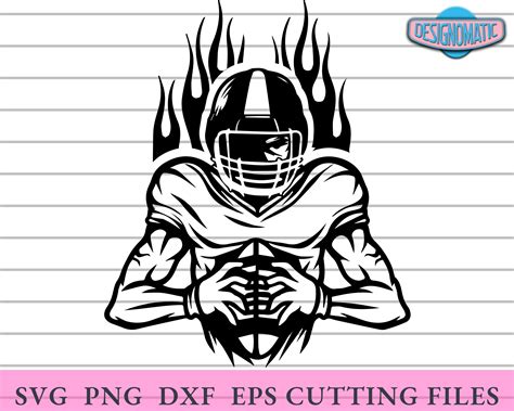 Football Player Svg Football Outline Svg Png For Circut And