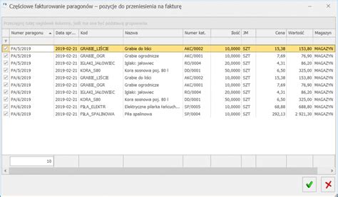 Cz Ciowe Fakturowanie Paragon W Pozycje Do Przeniesienia Na Faktur