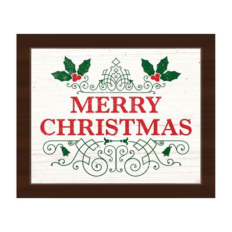 Merry Christmas Classic Framed Canvas Wall Art Ebay