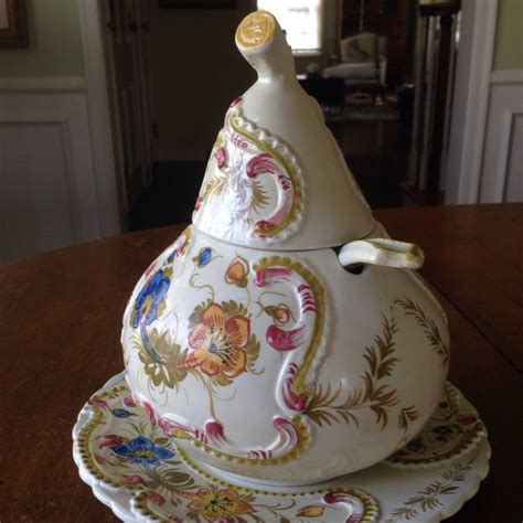 Italian Floral Ceramic Soup Tureen | Chairish