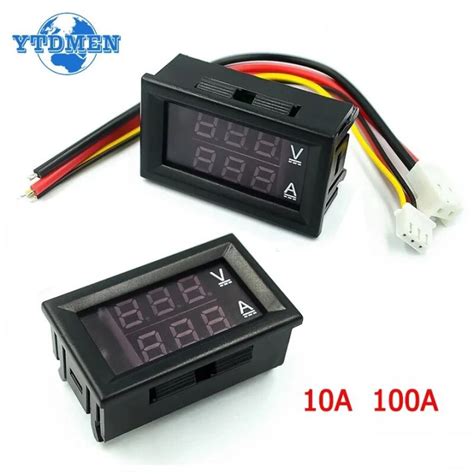 DC 0 100V 10A 100A LED Digital Voltmeter Ammeter Dual Display Voltage