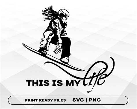 Snowboarder Svg And Png Files Clipart Snowboarder Print Svg Etsy