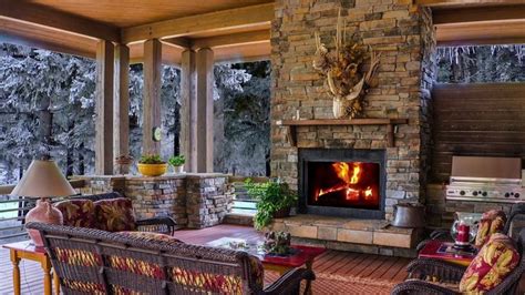 🔥 Cozy Cabin Ambience Winter Hut - Snow Falling Fireplace Burning ...