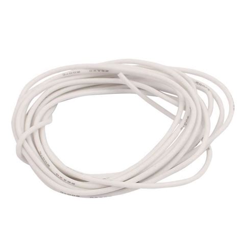 2 mètres jauge blanc 26AWG Câble cuivre multibrins souples fil Silicone