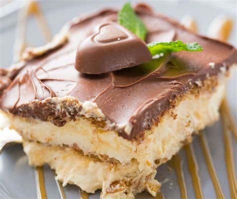 Salted Caramel No Bake Eclair Cake