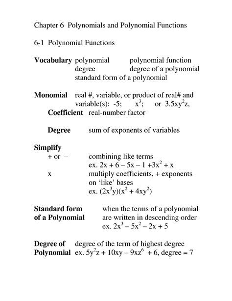 Writing Polynomial In Standard Form Worksheet