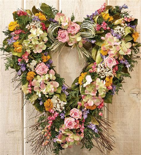 Garden Heart Wreath Wind And Weather Heart Wreath Wreaths Flowers