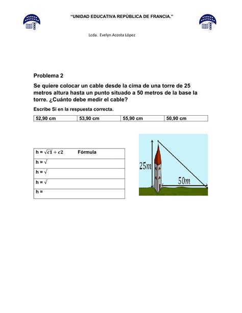 Teorema De Pitágoras Matemáticas Exercise Live Worksheets