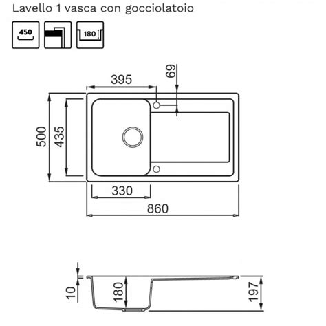 Elleci Lg Lavello Da Incasso Vasca Con Gocciolatoio Reversibile