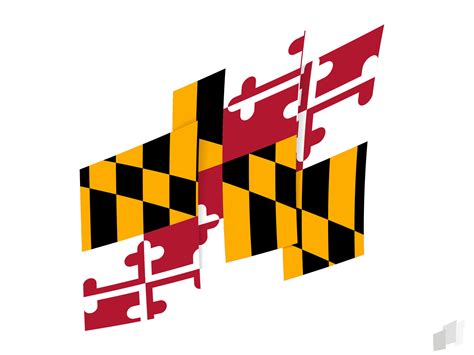 Maryland flag in an abstract ripped design. Modern design of the ...