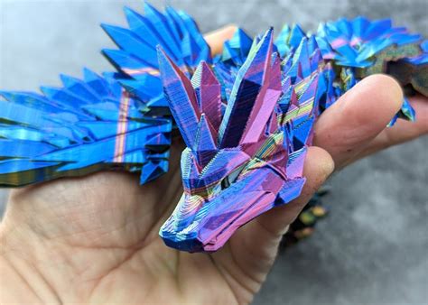 Articulated Winged Crystal Dragon Large High Quality 3d Etsy Uk