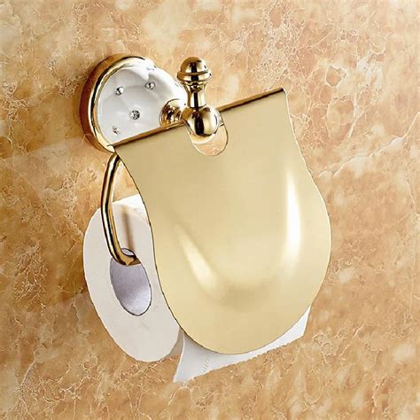 Free Shipping European Style Solid Brass Gold Plated Diamond Toilet